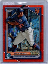 2024 Bowman #BCP-59 Daiverson Gutierrez Chrome Orange Shimmer Refractors #/25