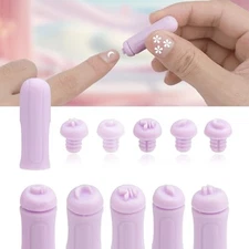 6pcs Nail Stamp Pen Set, Silicone Nail Stamp Art Pen with 5 Pattern Stamp Pen 