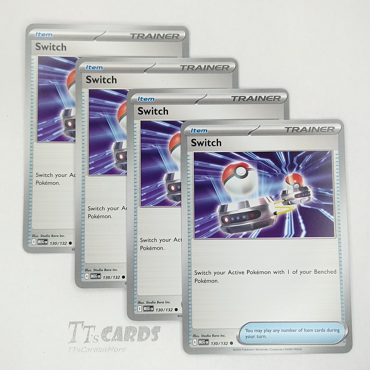 Switch 130/132 x4 Playset 4x Pokemon TCG ME01 Mega Evolution MEG