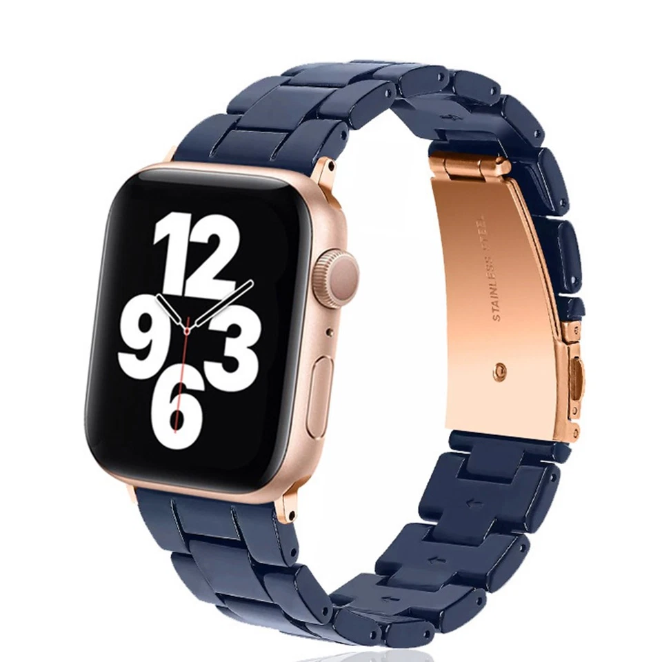 Resin Stainless Steel Band for Apple Watch Series9 8 7 6 5 4 3 SE41 44 40 45mm - Image 3 of 4