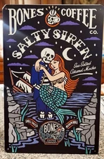 Salty Siren Bones Coffee Metal Sign 8x12 Inches New In Package 