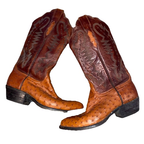 Lucchese Women’s Ostrich Dolly Boot Brown US Size 7 US - Picture 4 of 13