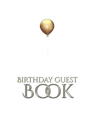 birthday Guest book gold ballon Elegant Stylish: gold ballon birthday Guest book
