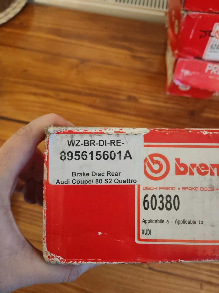 BREMBO 2x Brake Discs Solid Rear Axle Braking Fits Audi 80 S2 Coupe 08.5213.20 - Image 2 of 4