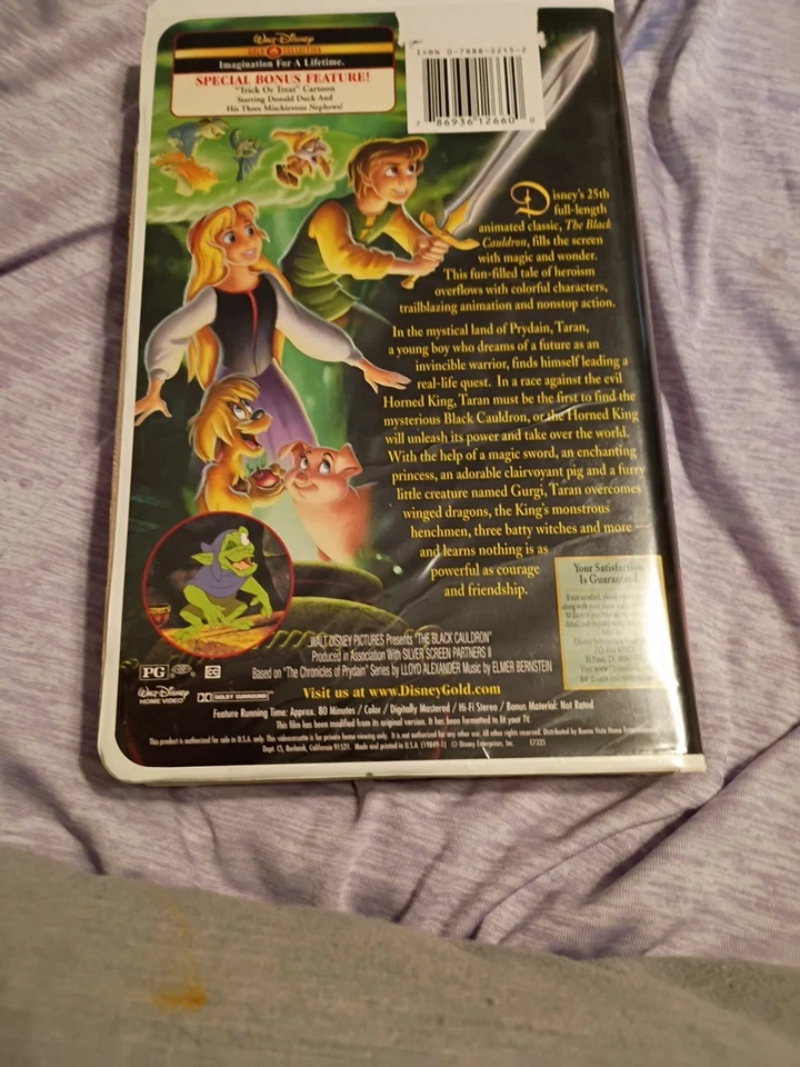 The Black Cauldron Walt Disney Gold Collection VHS Video Tape Like NEW bx34 - Image 2 of 3