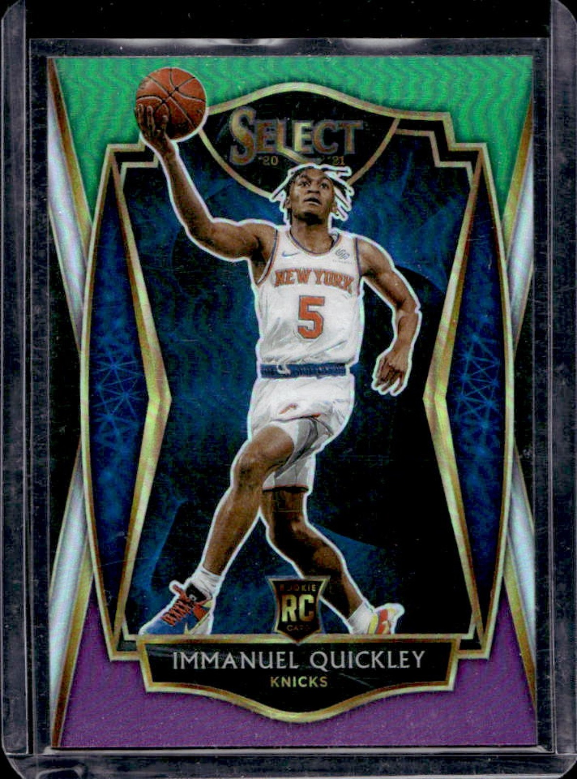 2020-21 Select Immanuel Quickley RC Green White Purple Premier Level #172 Knicks