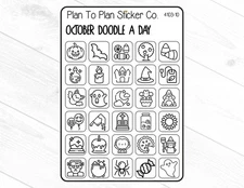 4103-10~~October Doodle a Day Planner Stickers.