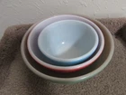 Vintage Pyrex Mixing Nesting Bowls Set Primary Colors SET of 3