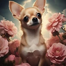 5D Diamond Painting Kits for Adults Beginner,Animal Dog Flower Diamond Art Ki...