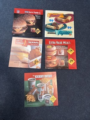 Vintage 1990er McDonalds Menütafel Translite Display Lot Restaurant Werbung 