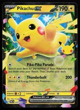 Carta Pokemon Pikachu ex 053/128 Holo 30° Celebrazione