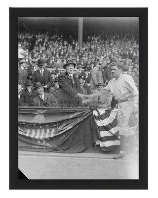 BABE RUTH PRESIDENT HARDING YANKEE STADIUM 1923 8X10 FRAMED PHOTO