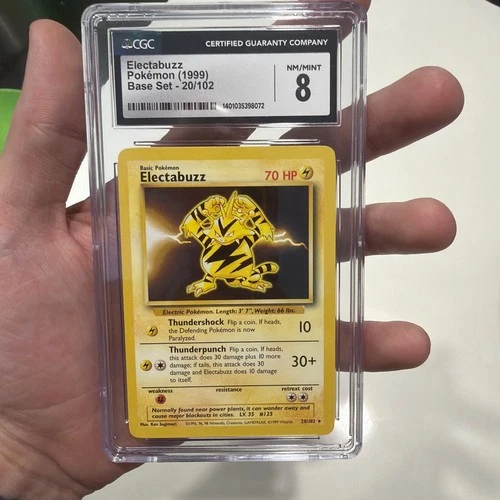 1999 Pokemon Base Set TCG Rare Electabuzz  20/102 CGC 8