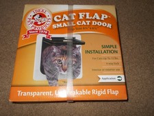 New Ideal Pet Prod 6.5"x 6.5" Small Cat Door 4 Way Lock Flap White Int/Ext 12LBS