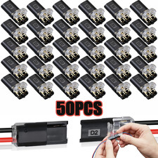 Double Wire Plug in Connector with Lock Buckle,No Tool/No Strip Low Voltage Wire