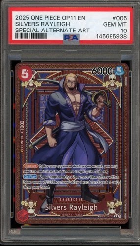 One Piece CCG Silvers Rayleigh Special Alternate Art OP09-005 PSA 10 Gem Mint