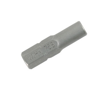 Wiha 75802 System 4 MicroBit Adapter 1/4'' Hex Outside to 4mm Inside, 25mm Long