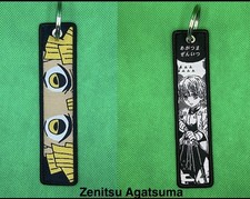 Embroidered Keychains Demon Slayer Kimetsu No Yaiba Anime Key Tag Zenitsu