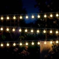 Garten Lichterkette 30 Kugeln Timer - Warmweiß - Party Deko Beleuchtung Batterie
