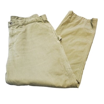 Carhartt 100070-301 Moss Flannel Lined Relaxed Fit Twill Work Pants Men's 42x32