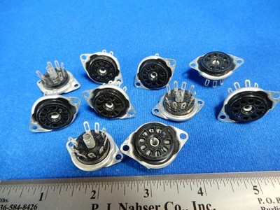Bottom Mount 9 Pin Vacuum Tube Sockets Great Quality Qty 10 NOS 1 1/8'' Btwn Cntr