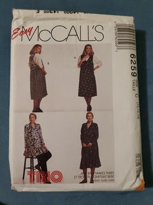 McCall's 6259 Maternity Dress, Tunic, Jumper & Pants Pattern - Size 10-12-14 FF 