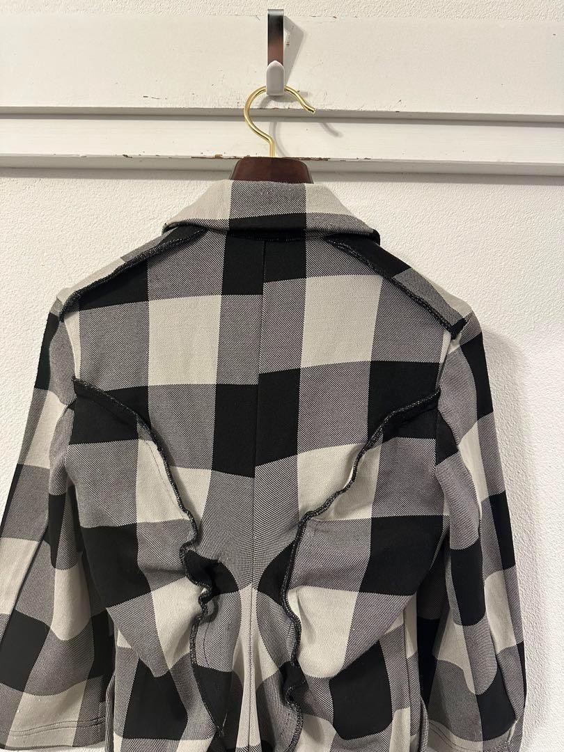 Comme des Garçons 11ss Wave Check Coat Vintage Comme des Garcons nylon coat Wave Check Coat