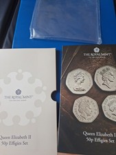Queen Elizabeth II ~ 4 × 50p Effigies Coin Set ~ Four Images of the Late Queen.