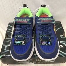 Skechers S Lights Boys/Girl’s Light-Up Sneakers (Blue/Green) Size 11 NIB #518