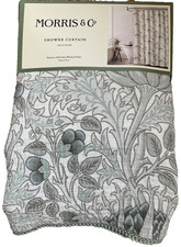 William Morris  Co Shower Curtain Artichoke Matelasse Cotton Blue/Green Floral 