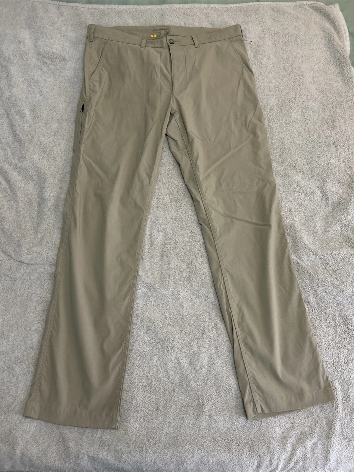 Eddie Bauer Travex Mens 38x34 Khaki Hiking Stretch Outdoor Travel Pants Workwear