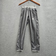 Nike Women Activewear Pants S Gray Windbreaker Track Logo 25" Inseam