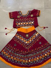 Girls Lehanga Blouse and skirt Embroidery from India Size approximately 5
