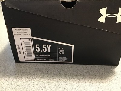 Under Armour GS Lockdown 5 Basketball Shoes 3023533-001 Size  5.5Y