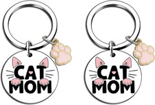 Cat Mom Gifts Keychains Funny Gifts for Cat Lovers Mothers Day Birthday Christma