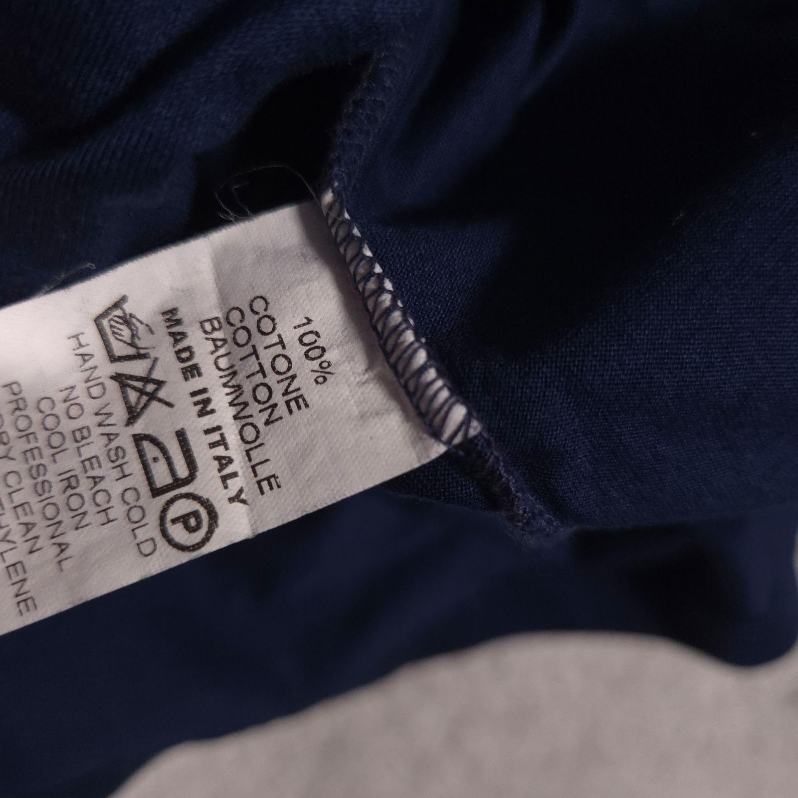 Gran Sasso Shirt Mens Medium Blue Solid Jersey Button Front Long Sleeve Casual image 9