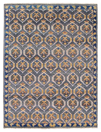 Vintage Hand-Knotted Area Rug 8'11" x 12'1" Traditional Wool Carpet