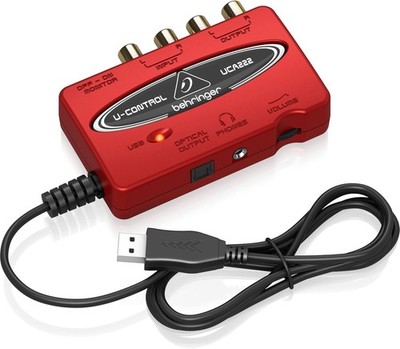 Behringer UCA222 USB Audio Interface U-Control 2x2 Cinch to Analogue Digital Conve