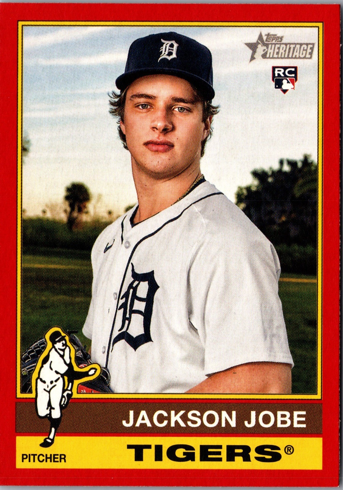 Jackson Jobe-2025 Topps Heritage Red Border RC #389 Detroit Tigers