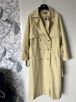 Nasty Gal Lemon Trench Coat Size 10 12 14 Yellow Spring Summer
