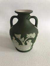 Wedgwood OLIVE GREEN Jasper dip PORTLAND 5" VASE C1881