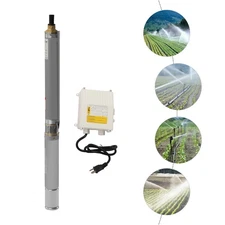 3 Inch 1HP Deep Well Submersible Pump Stainless Steel Water Pump 3.6m³/h 16GPM