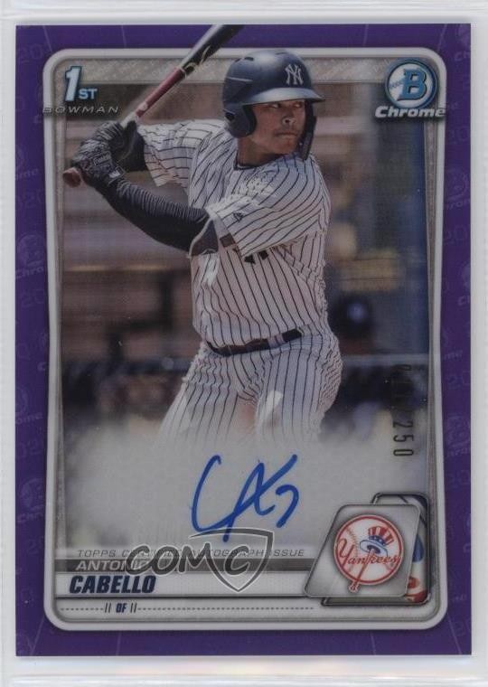 2020 Bowman Chrome Prospect Purple Refractor /250 Antonio Cabello Auto nd3