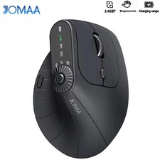 Ergonomic Vertical Wireless Mouse LED Display 2.4G Bluetooth Rechargeable USB-C