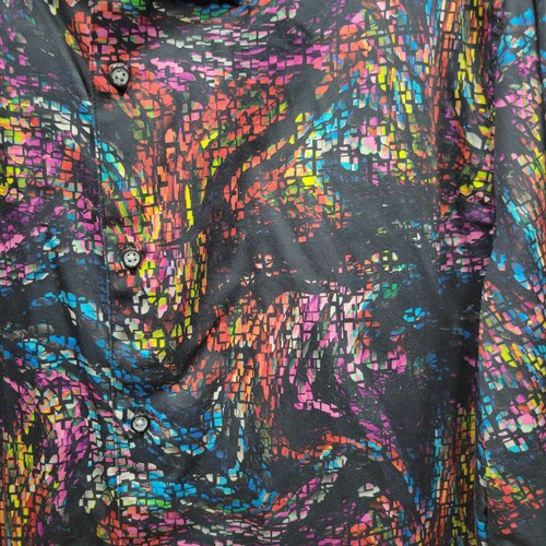 Robert Graham Shirt XXL Men's Abstract Pattern Psychedelic Multicolor Flip Cuff - Picture 2 of 9