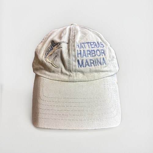 Vintage Hatteras Harbor Marina Cap Marlin Mütze Creme Faded Distressed Royal