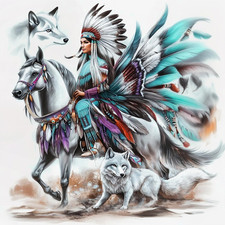 Native American Woman Diamond Art Kits for Ad...