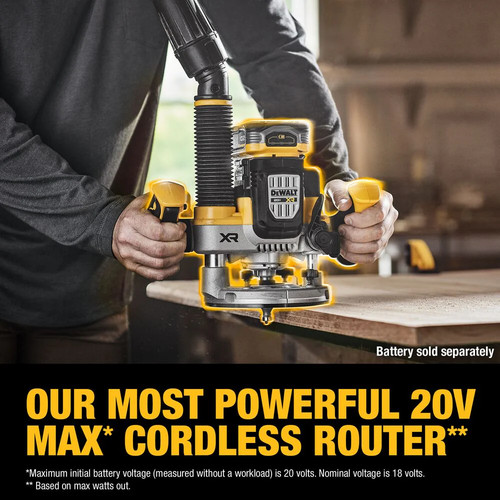 DeWalt DCW620B 20V MAX XR 2-1/4 HP Brushless Cordless Plunge Router - Bare Tool - Picture 3 of 11