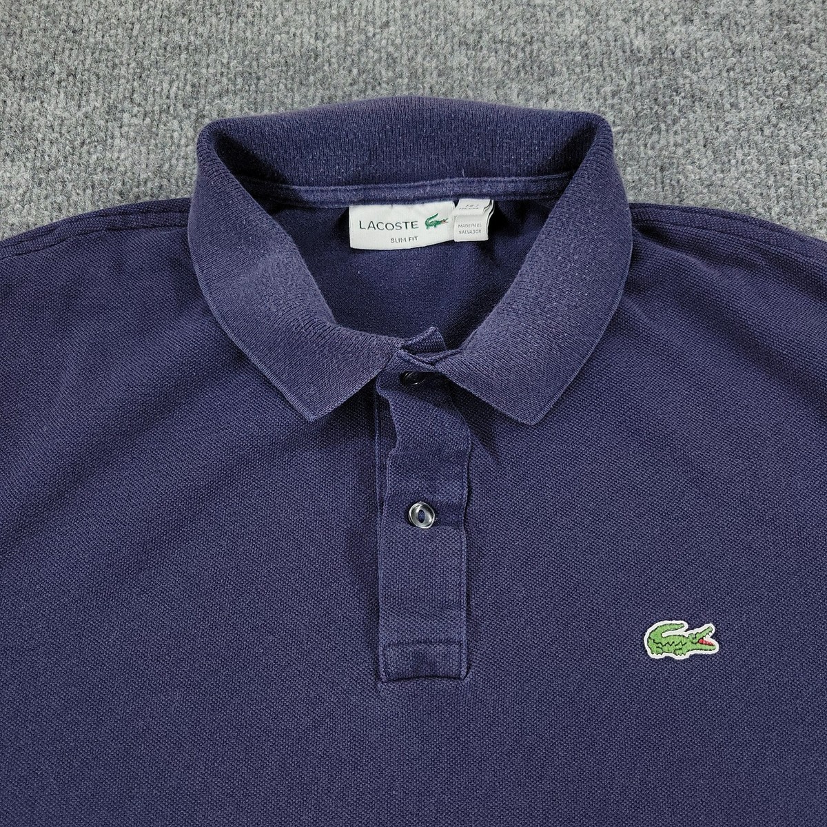 Lacoste Polo Shirt Men's Size 7 2XL Blue Slim Fit Logo Lacoste Polo Shirt Men's Size 7 2XL Blue Slim Fit Logo