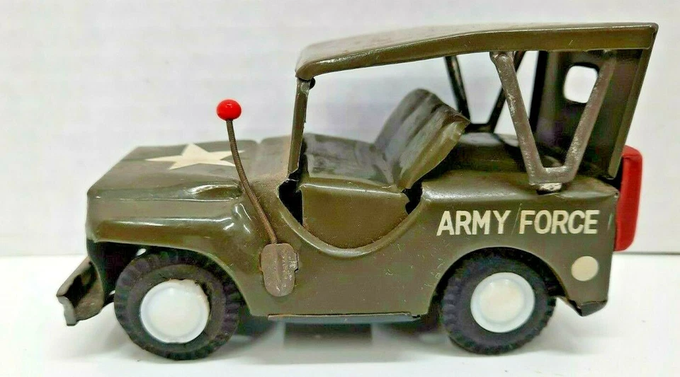 Jeep Army Force Friction Funcionamiento Estaño Verde Ejército 4" x 21/2""   Foto 2 de 4